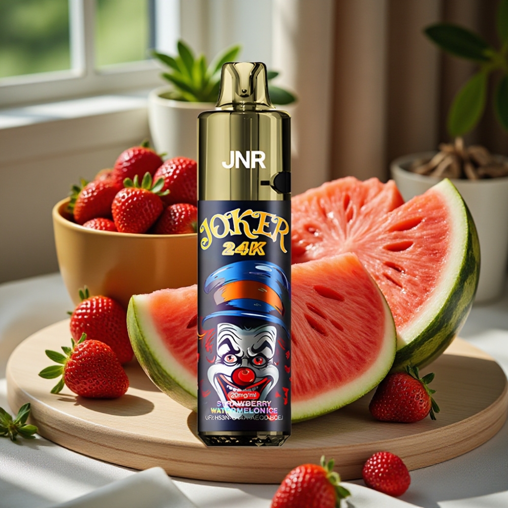 JNR Joker 24K Puffs Herlaadbare Disposable Vape Aardbei Watermeloen IJs 2+10ml Side Refill Zichtbaar Vloeistofniveau 800mAh Type-C 2% Nicotine