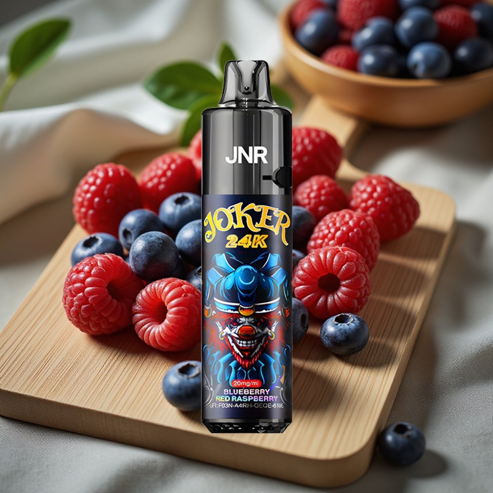 JNR Joker 24K Puffs Herlaadbare Disposable Vape Blauwe Bes Rode Framboos 2x10ml 800mAh TPD