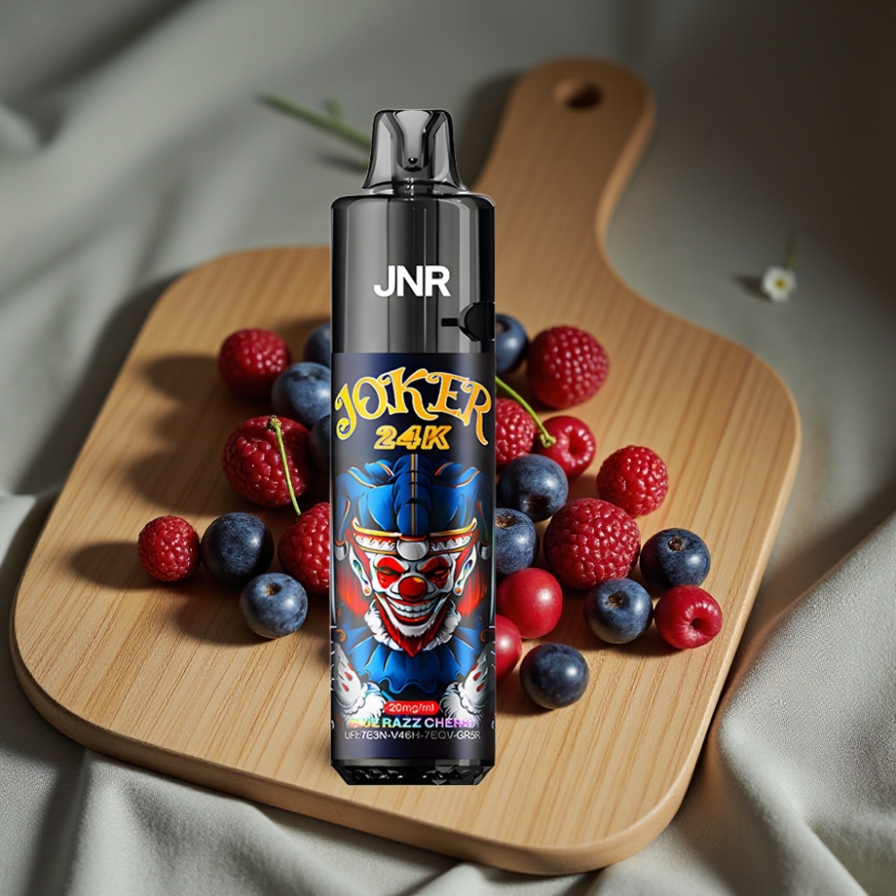 JNR Joker 24K Puffs Herlaadbare Disposable Vape Blauwe Framboos Kers 2x10ml 800mAh Type-C