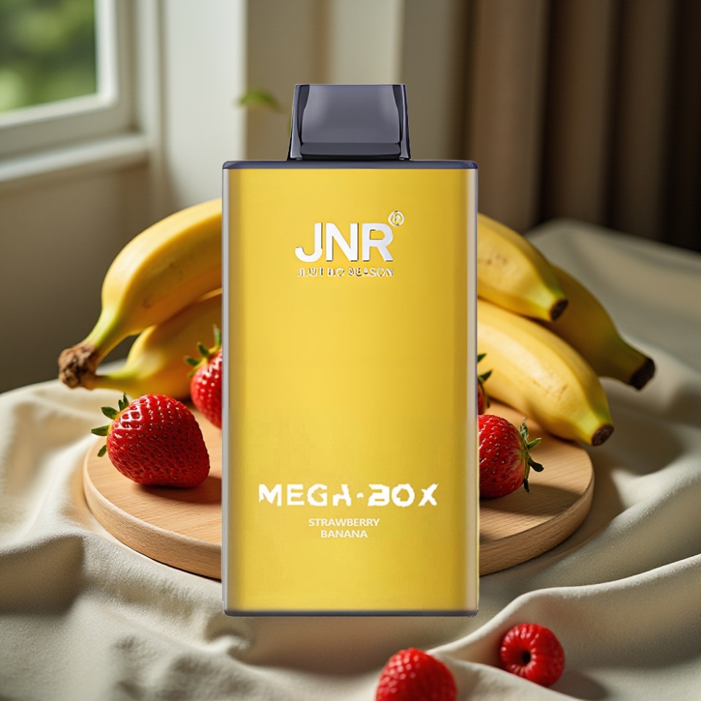JNR Mega Box 25000 Puffs Disposable Vape Aardbei Banaan 30ml 850mAh Dual Mesh Coil Type-C 2% Nicotine