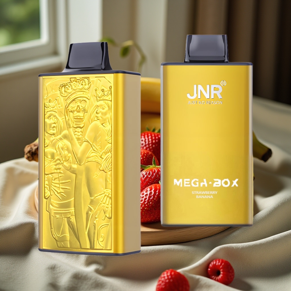 JNR Mega Box 25000 Puffs Disposable Vape Aardbei Banaan 30ml 850mAh Dual Mesh Coil Type-C 2% Nicotine