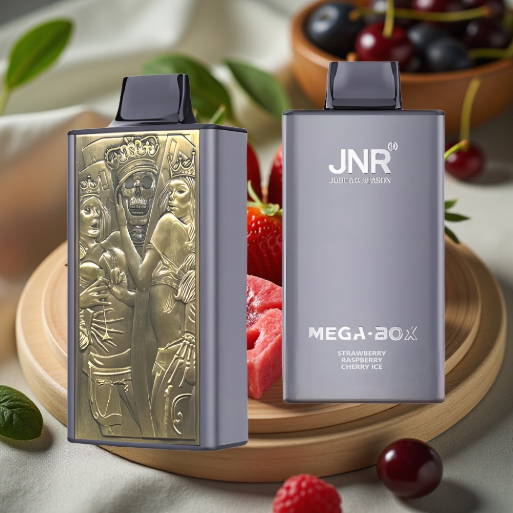JNR Mega Box 25000 Puffs Disposable Vape Aardbei Framboos Kers IJs 30ml 850mAh Dual Mesh Coil Type-C 2% Nicotine