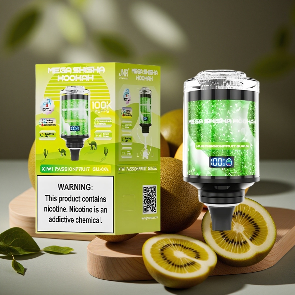 JNR Mega Shisha Hookah 100K Desktop Compatibel Kiwi Passievrucht Guave 60ml 2200mAh