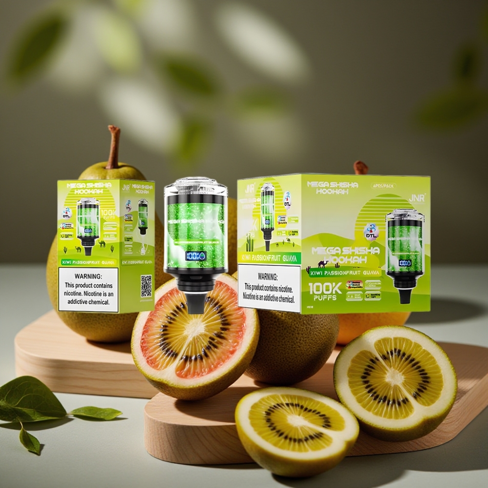JNR Mega Shisha Hookah 100K Desktop Compatibel Kiwi Passievrucht Guave 60ml 2200mAh