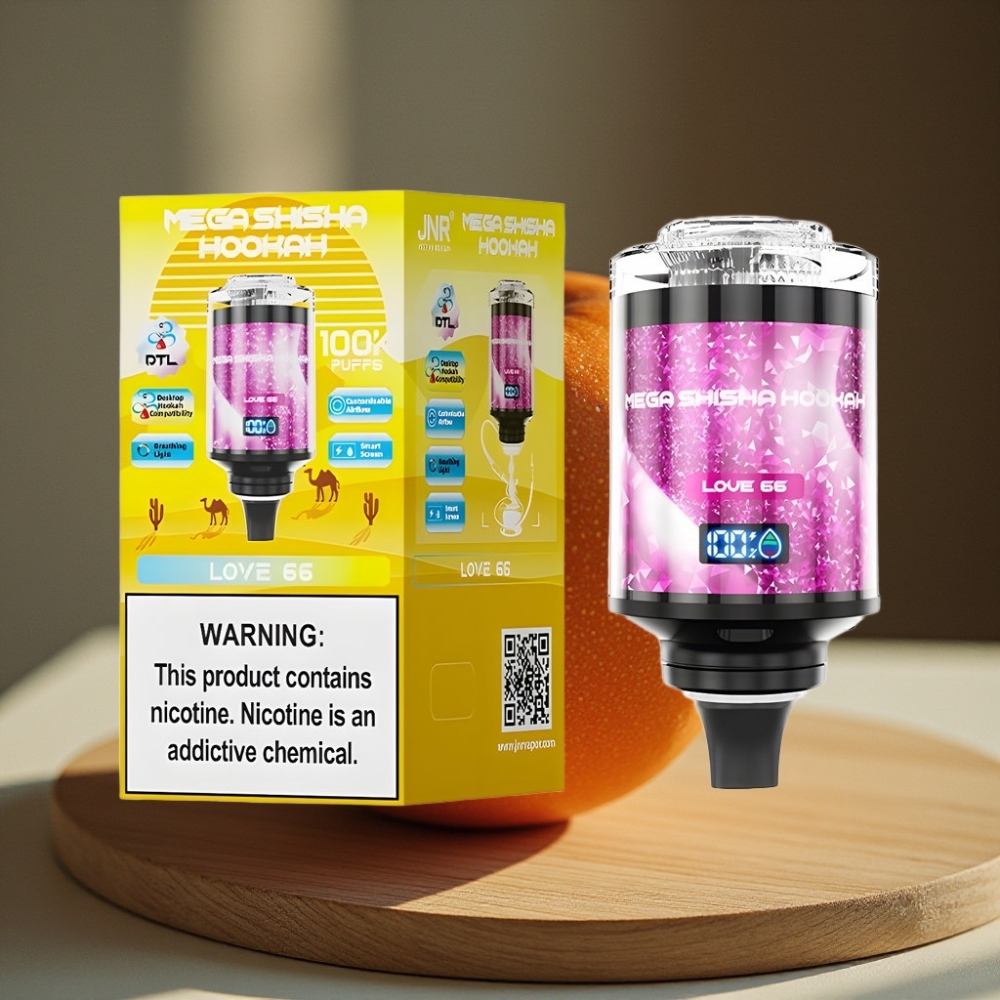 JNR Mega Shisha Hookah 100K Desktop Compatibiliteit Liefde 66 60ml 2200mAh Type-C