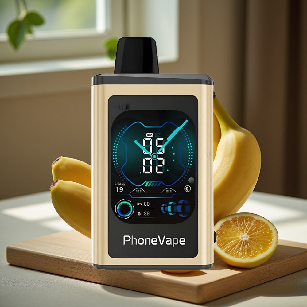 JNR PhoneVape 30000 puffs Herlaadbare Disposable Vape Banaan IJs Type-C Turbo Luchtstroom App Cam Lock Scherm