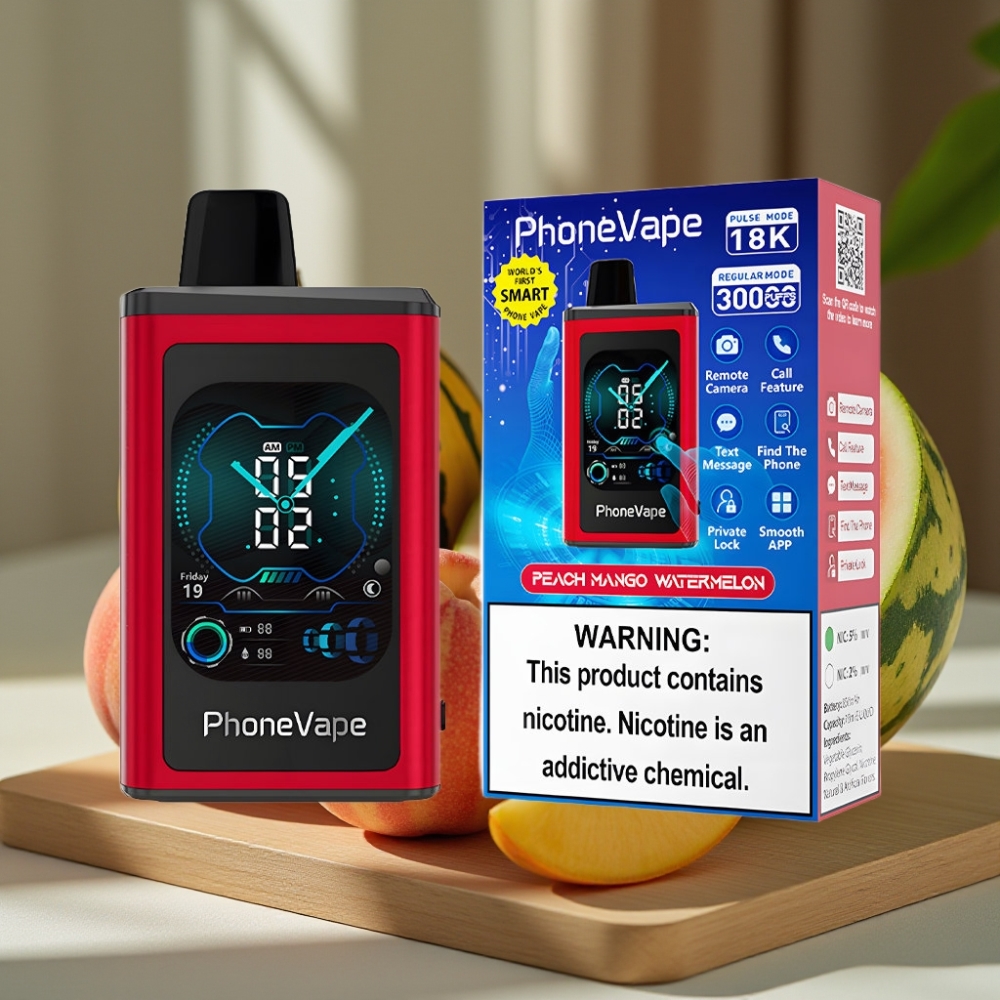 JNR PhoneVape 30000 puffs Herlaadbare Disposable Vape Perzik Mango Watermeloen Type-C Turbo Luchtstroom App Scherm