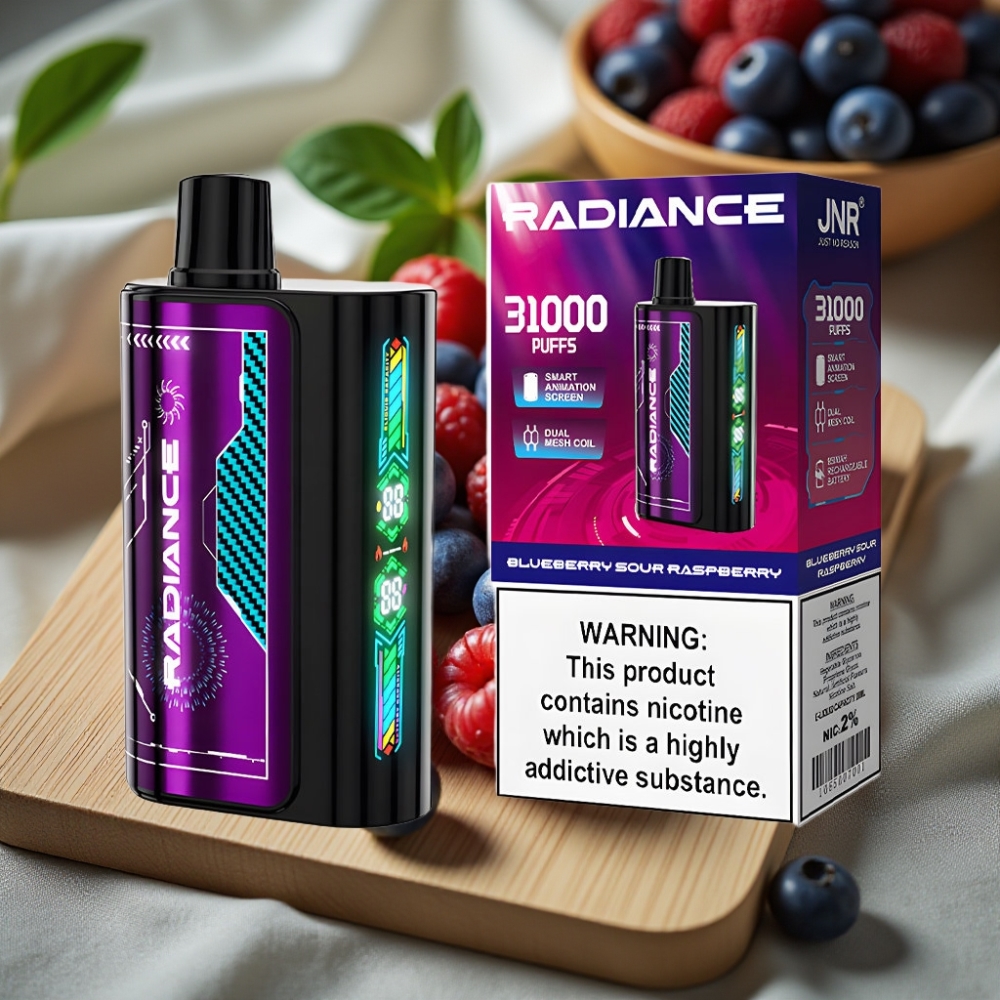 JNR Radiance 31000 Puffs Disposable Vape BLUEBERRY SOUR RASPBERRY 28ml Dual Mesh Coil 950mAh