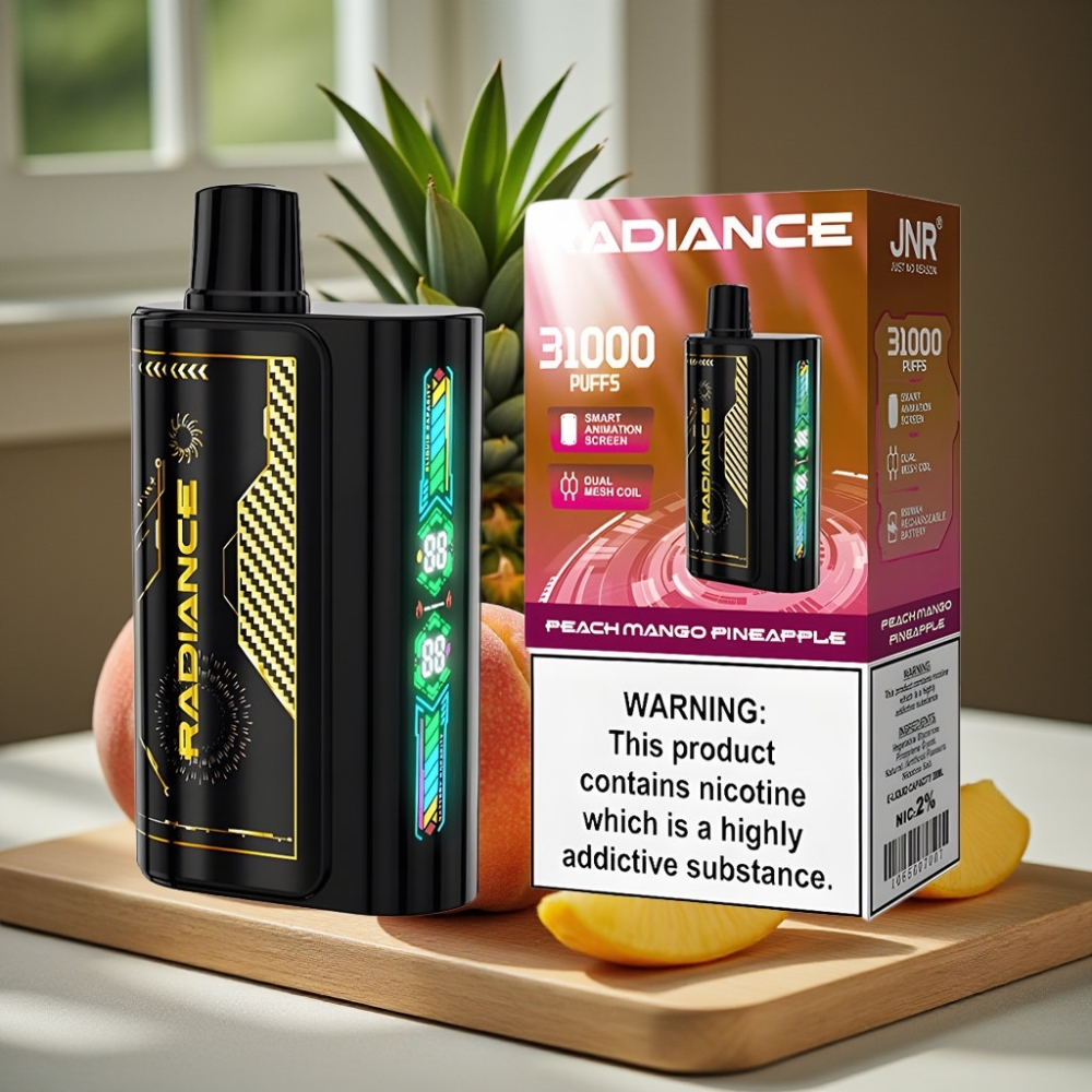 JNR Radiance 31000 Puffs Disposable Vape Perzik Mango Ananas 28ml Dual Mesh 950mAh