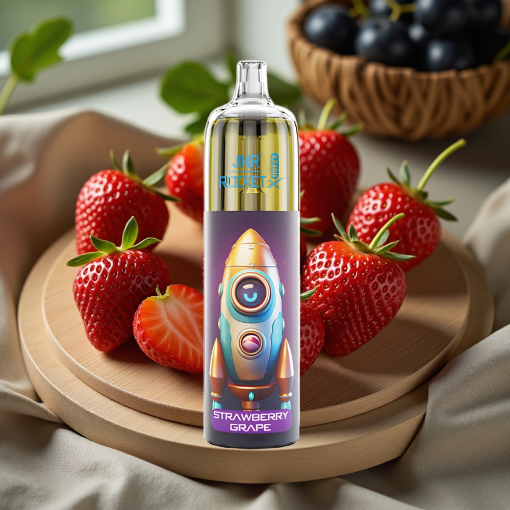 JNR Rocket-X 12400 Puffs Disposable Vape Aardbei Druif Mesh Coil Type-C RGB