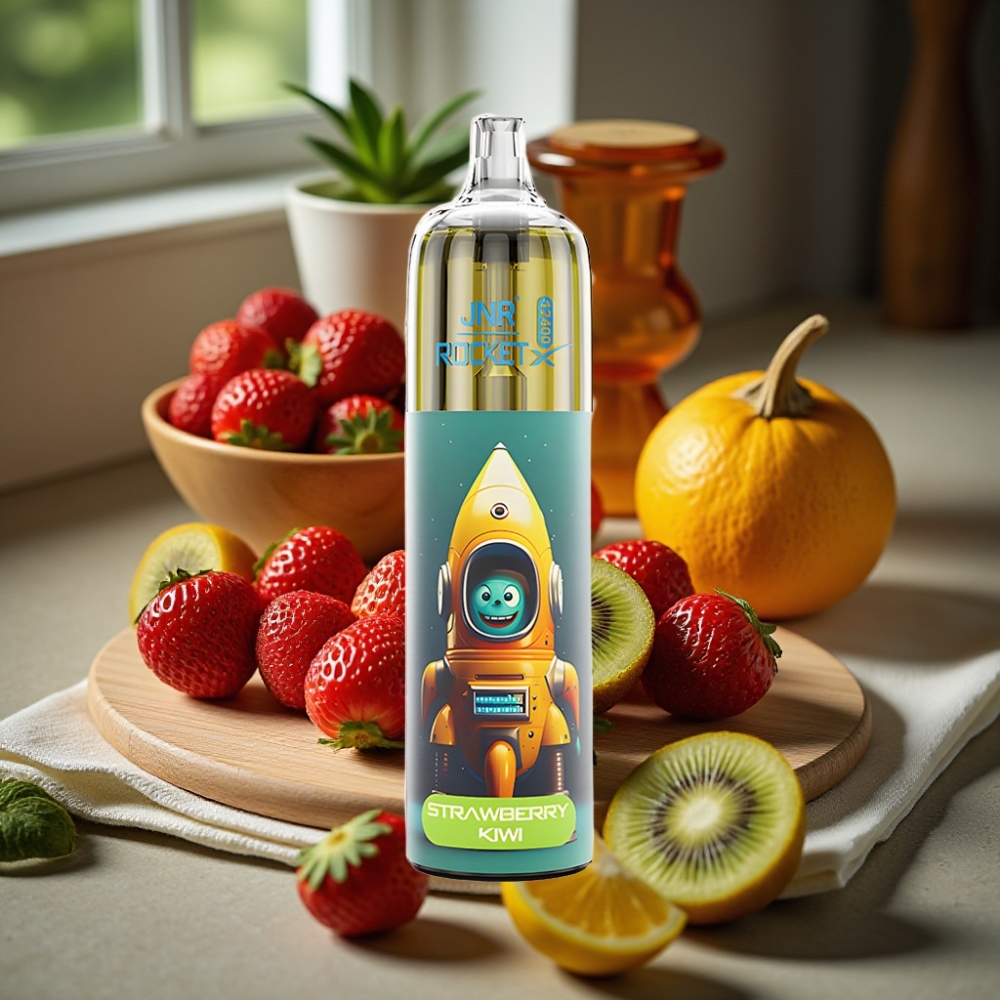 JNR Rocket-X 12400 Puffs Disposable Vape Aardbei Kiwi Regelbare Luchtstroom RGB Verlichting 1.2ohm Mesh Coil 850mAh 25ml Type-C