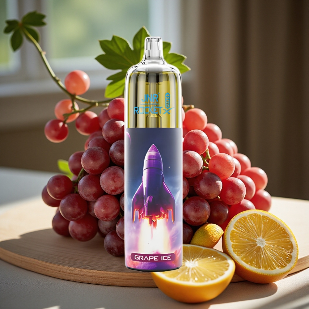 JNR Rocket-X 12400 Puffs Verstelbare Luchtstroom RGB Mesh Coil Druif IJs Disposable Vape