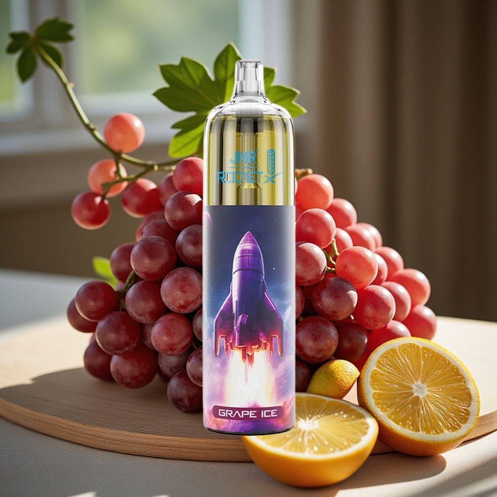 JNR Rocket-X 12400 Puffs Verstelbare Luchtstroom RGB Mesh Coil Druif IJs Disposable Vape