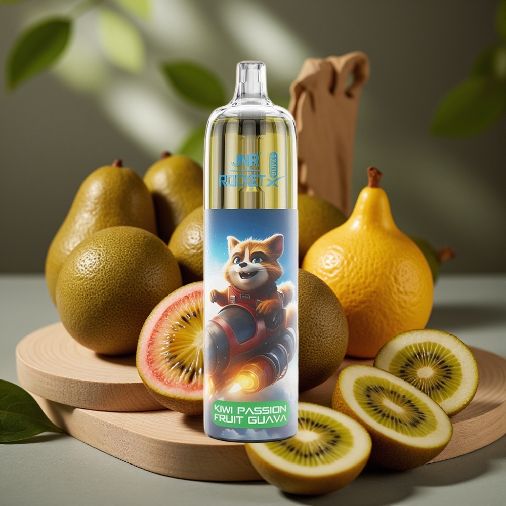 JNR Rocket-X 12400 Puffs Wegwerp Vape Kiwi Passievrucht Guava Met Aanpasbare Luchtstroom RGB Verlichting 1.2ohm Mesh Coil 850mAh 25ml Type-C Opladen 0%/2%/5% Nicotine