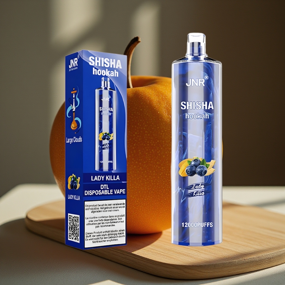 JNR Shisha Hookah 12000 Puffs Disposable Vape Dame Doder 750mAh Type-C 24ml 0.6 Ohm