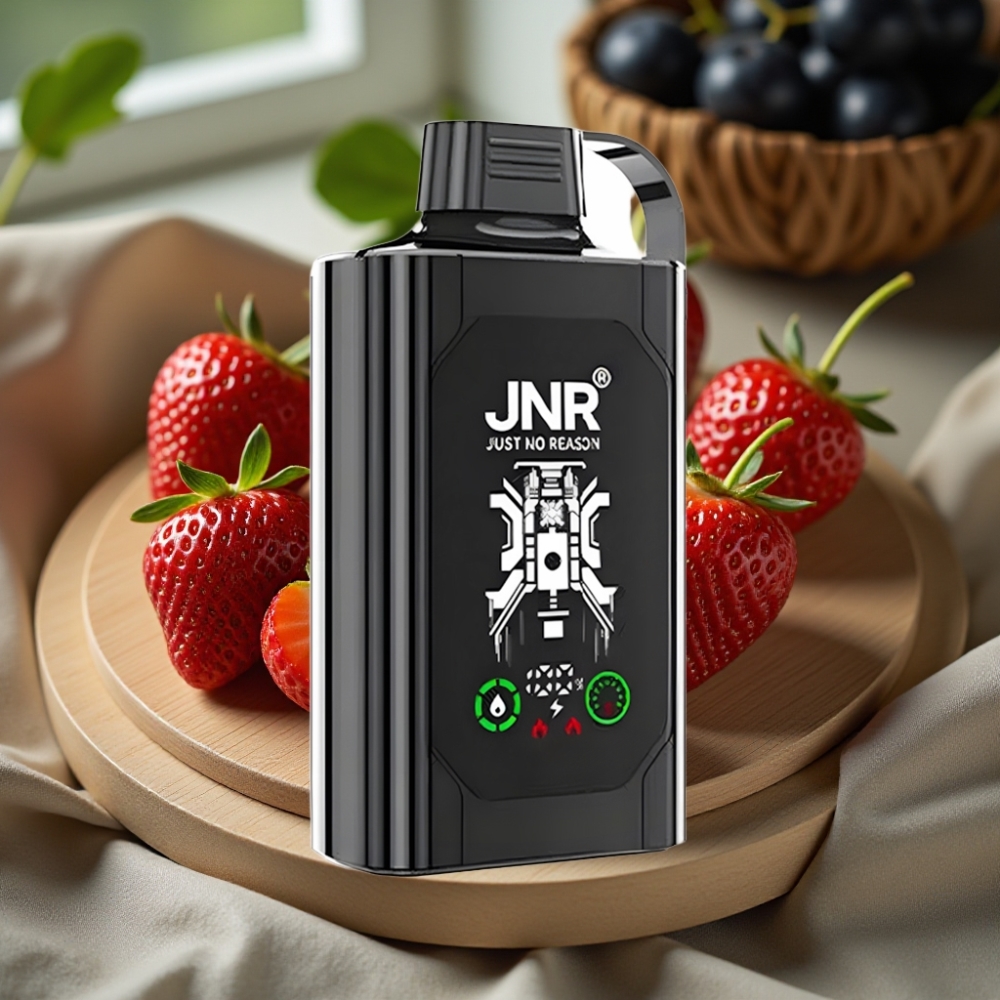 JNR Shisha Hookah Box 20500 Puffs Disposable Vape Aardbei Druif HD Display 1000mAh 25ml Dual Mesh Coil Type-C 0%2%5%