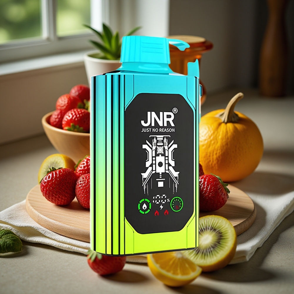 JNR Shisha Hookah Box 20500 Puffs Disposable Vape Aardbei Kiwi HD Display 1000mAh 25ml Dual Mesh Coil Type-C