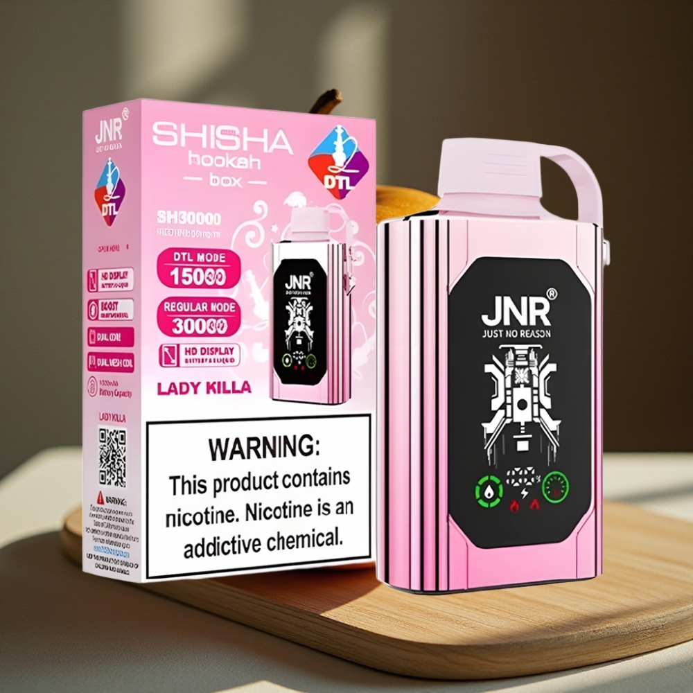 JNR Shisha Hookah Box 20500 Puffs Disposable Vape Dame Doder HD Display Type-C 25ml Dual Mesh Coil