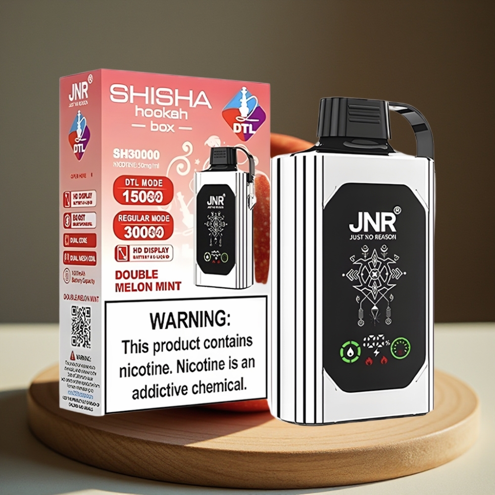 JNR Shisha Hookah Box 20500 Puffs Disposable Vape Dubbele Appel HD Display 1000mAh 25ml Dual Mesh Coil Type-C