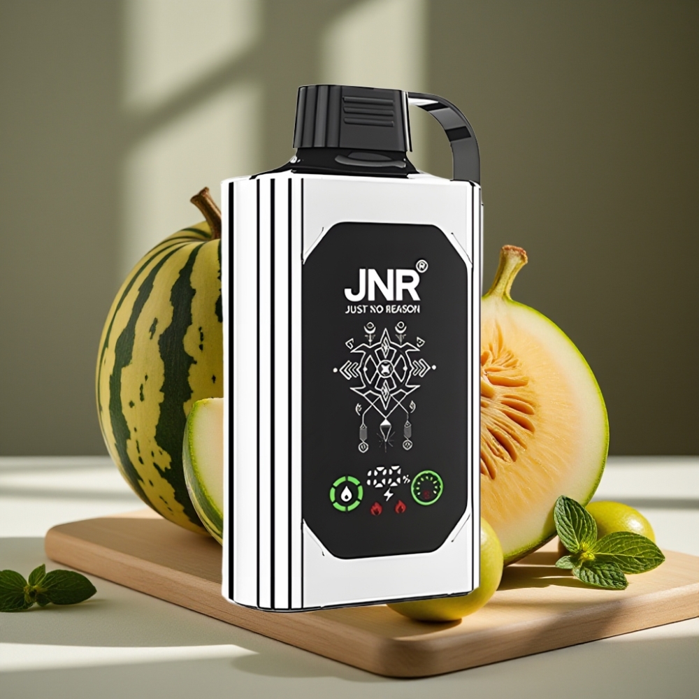 JNR Shisha Hookah Box 20500 Puffs Disposable Vape Dubbele Meloen Munt HD Display 1000mAh Type-C 25ml Dual Mesh Coil