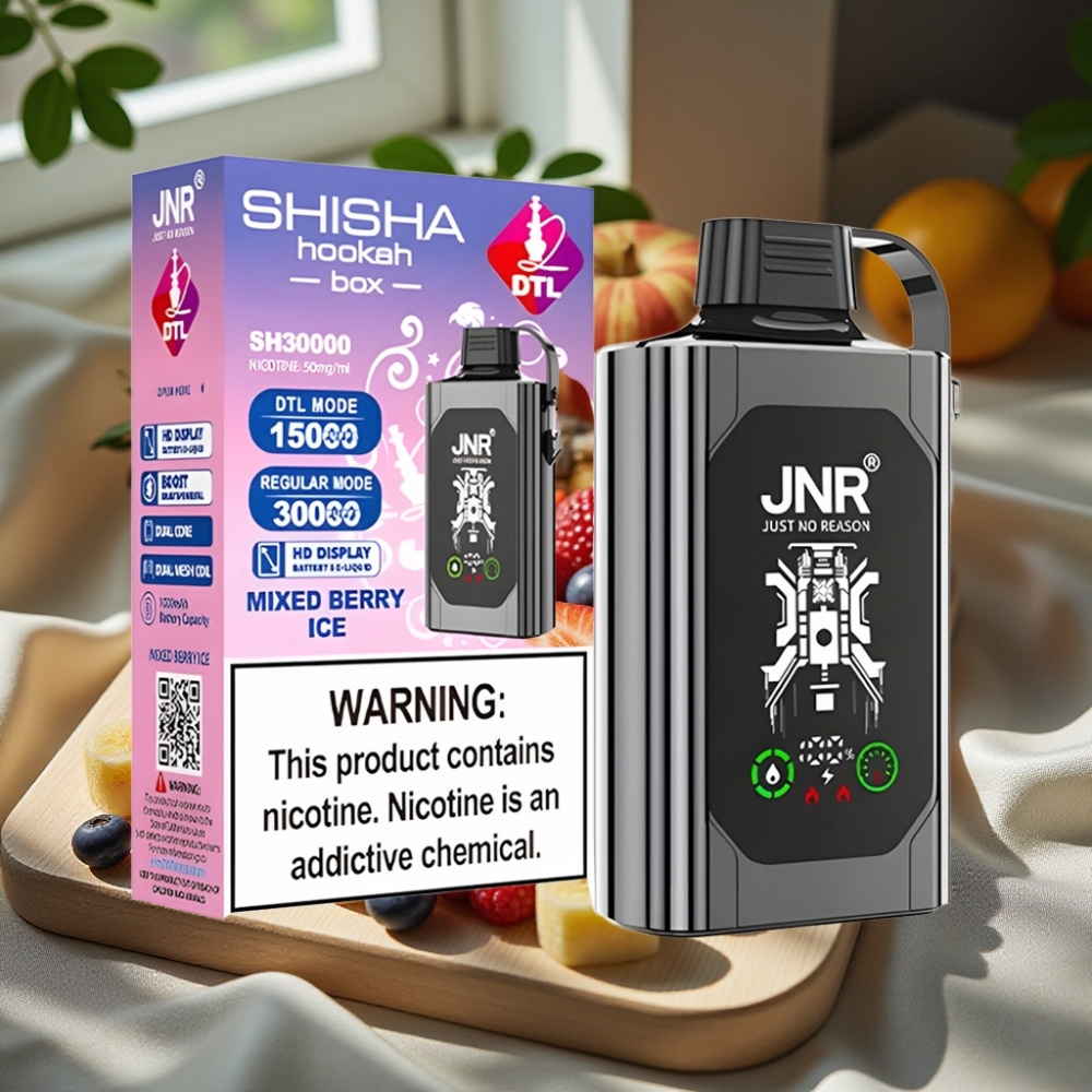 JNR Shisha Hookah Box 20500 Puffs Disposable Vape Gemengde Bes IJs HD Display 1000mAh Type-C Dual Mesh Coil 25ml 0/2/5%