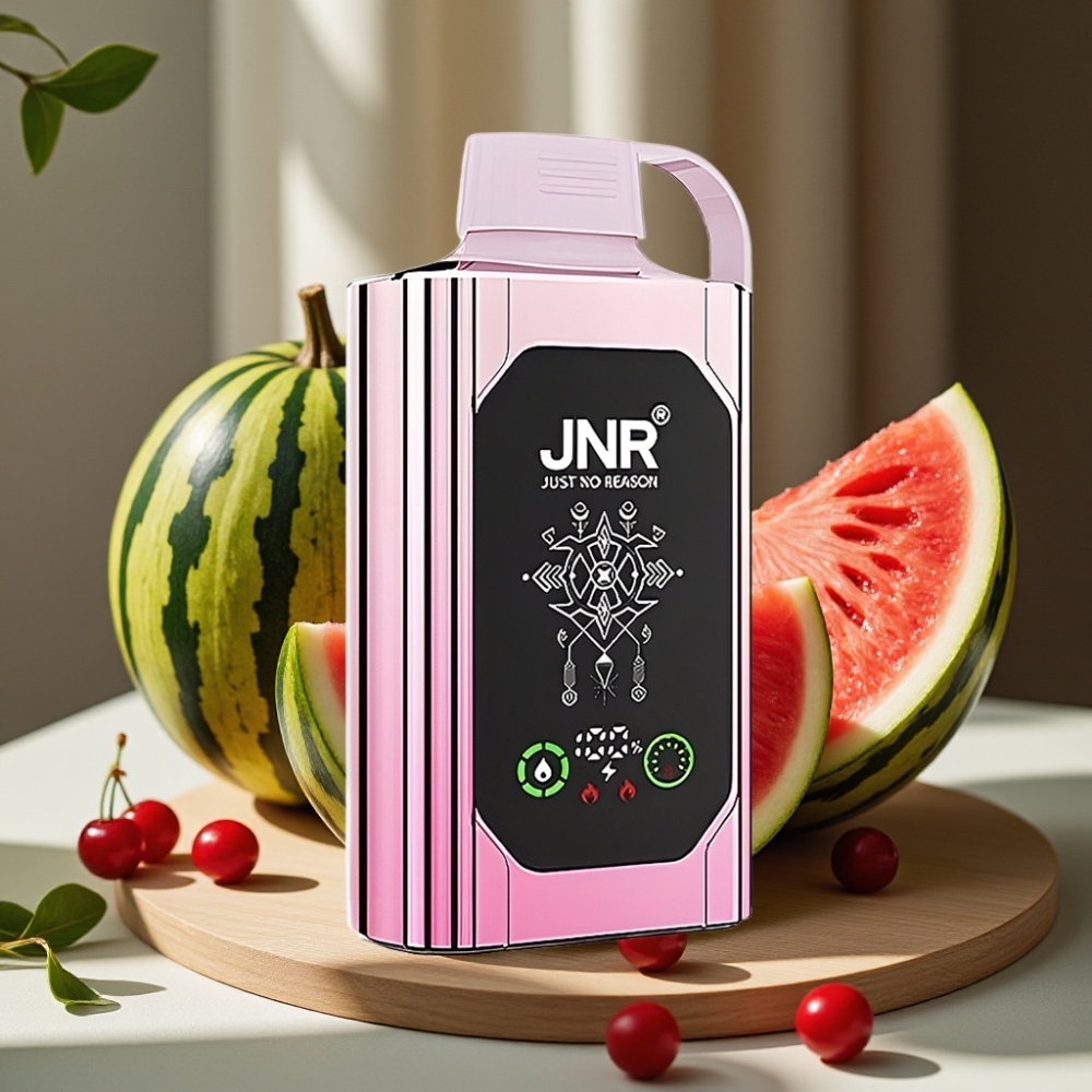 JNR Shisha Hookah Box 20500 Puffs Disposable Vape Kers Watermeloen IJs HD Display 1000mAh 25ml Dual Mesh Coil Type-C 0%/2%/5%