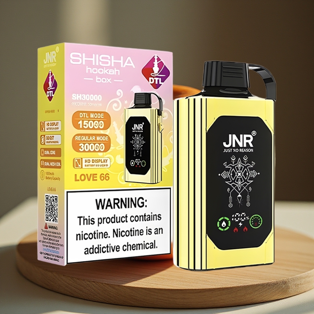JNR Shisha Hookah Box 20500 Puffs Disposable Vape Liefde 66 HD Display 1000mAh 25ml Dual Mesh Coil Type-C