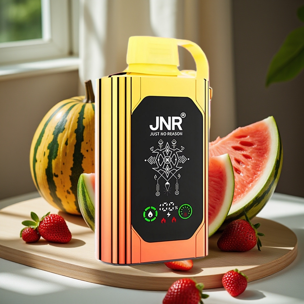 JNR Shisha Hookah Box 20500 Puffs Disposable Vape Watermeloen Aardbei Bubblegum HD Display 1000mAh 25ml Dual Mesh Coil Type-C