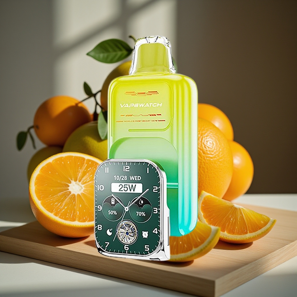 JNR VapeWatch 30000 Puffs Disposable Vape Oranje Mango 1000mAh Type-C Dual Mesh Coil