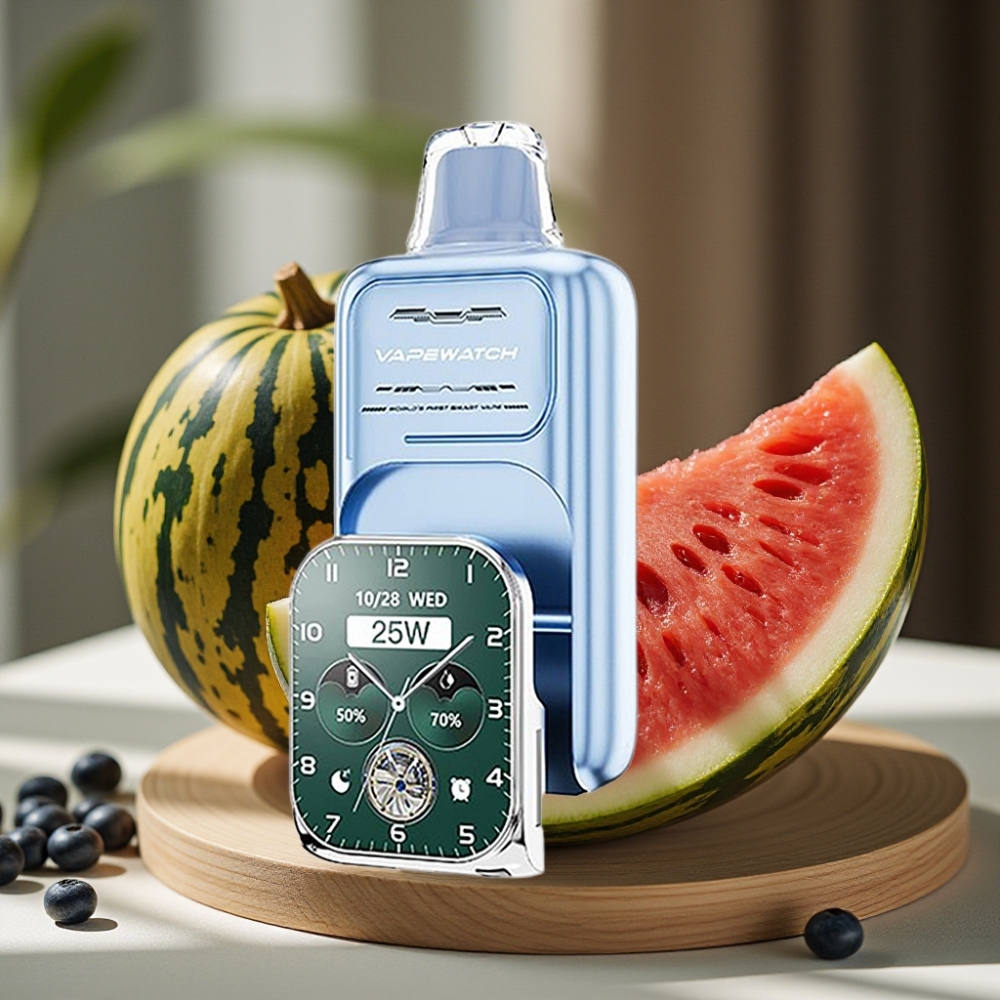JNR VapeWatch 30000 Puffs Wegwerp Vape Blauwe Bes Watermeloen 1000mAh Type-C 19mL 5% Dual Mesh Coil