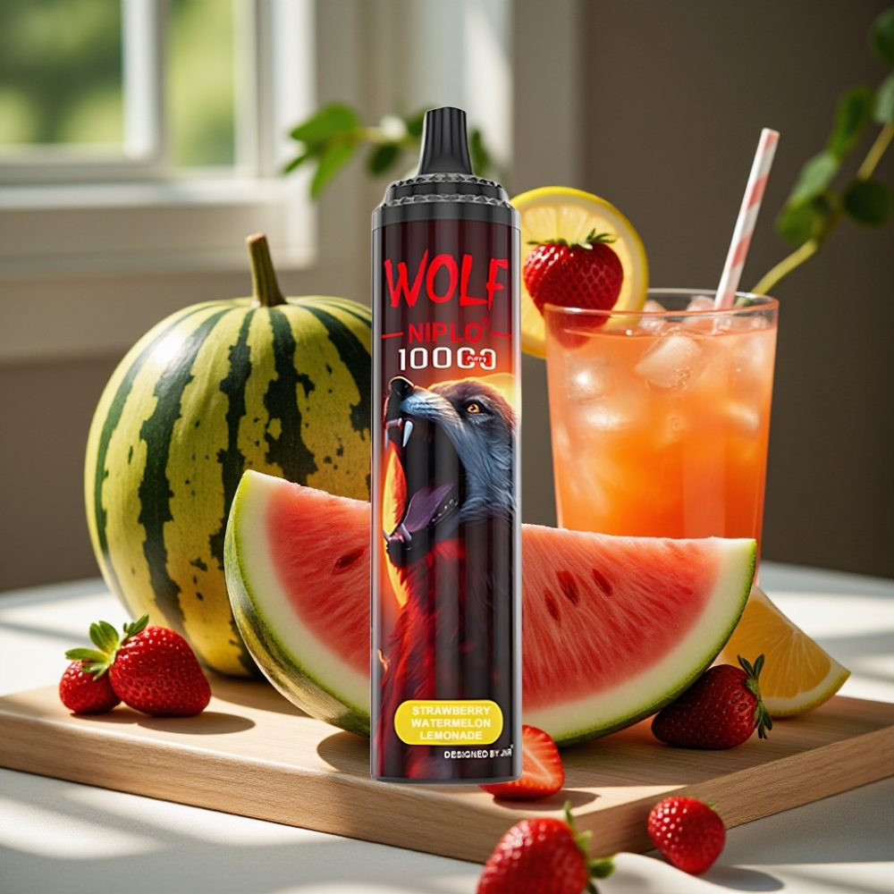 JNR Wolf Niplo 10000 Puffs 1.0 Ohm Mesh 650mAh Type-C Aardbei Watermeloen Limonade