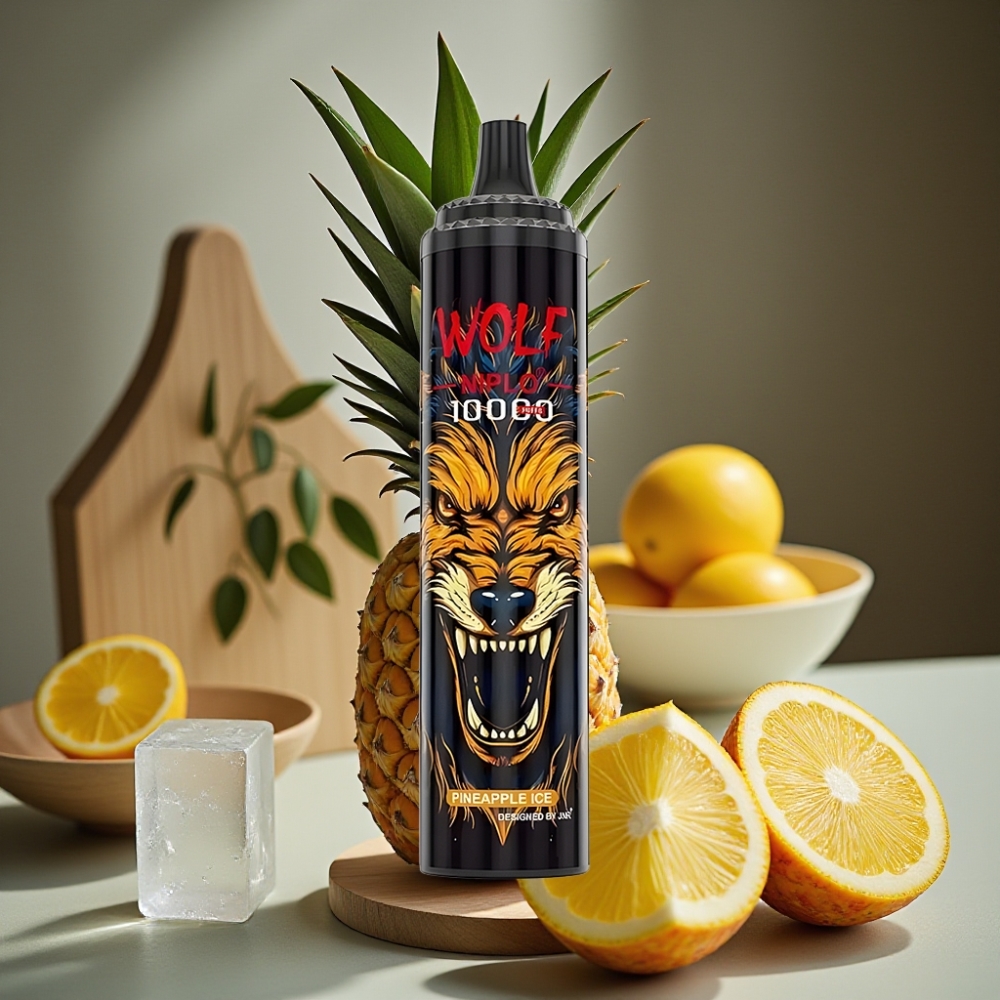 JNR Wolf Niplo 10000 Puffs Disposable Vape Ananas IJs 1.0 Ohm Mesh 650mAh 20ml Type-C