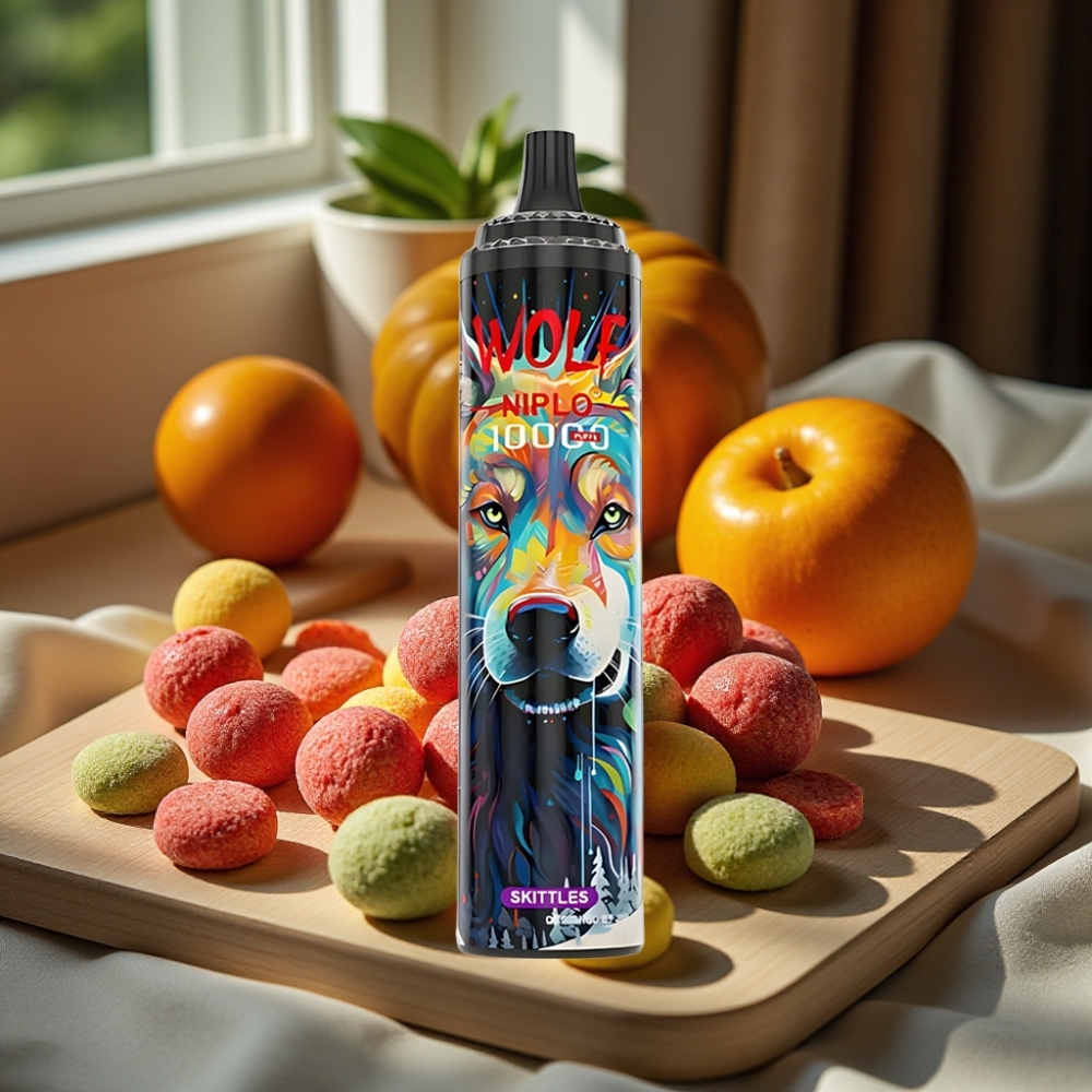 JNR Wolf Niplo 10000 Puffs Disposable Vape Skittles 1.0 Ohm Mesh 650mAh 20ml Type-C