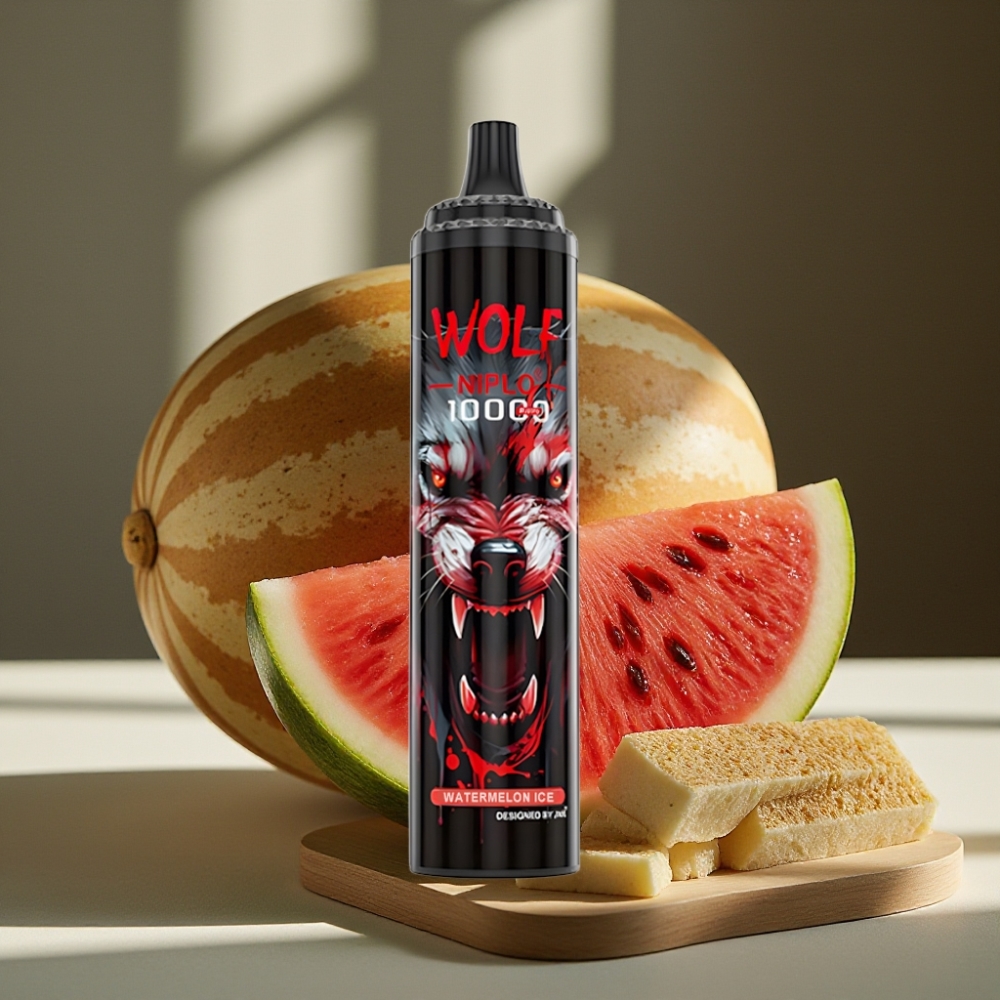 JNR Wolf Niplo 10000 Puffs Disposable Vape Watermeloen IJs 1.0 Ohm Mesh Coil 650mAh 20ml Type-C
