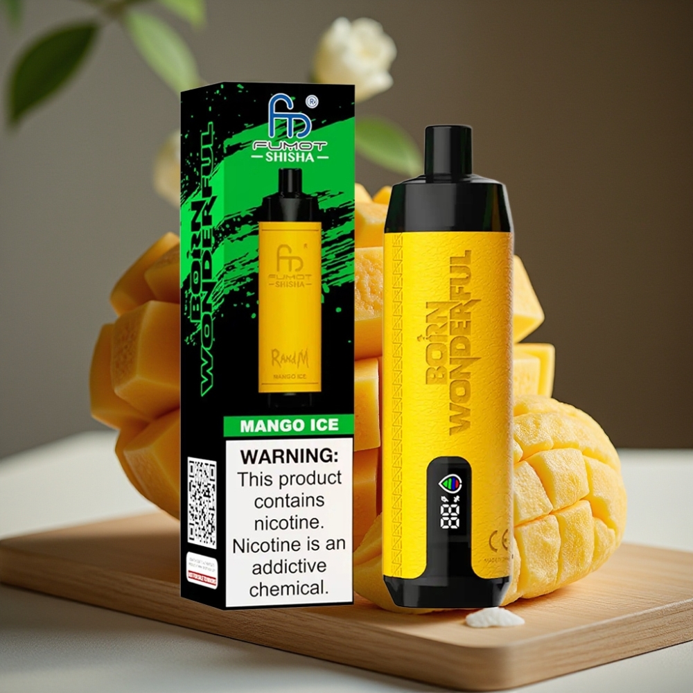 RandM Fumot Shisha 10000 Puffs Disposable Vape Mango IJs LED Type-C 18ml 850mAh 0.6ohm Mesh