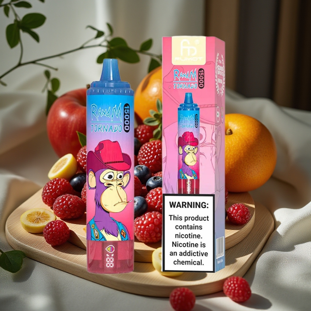 RandM Fumot Tornado 15000 Puffs 25ml 850mAh LCD Type-C Oplaadbaar Gemengde Bes Disposable Vape