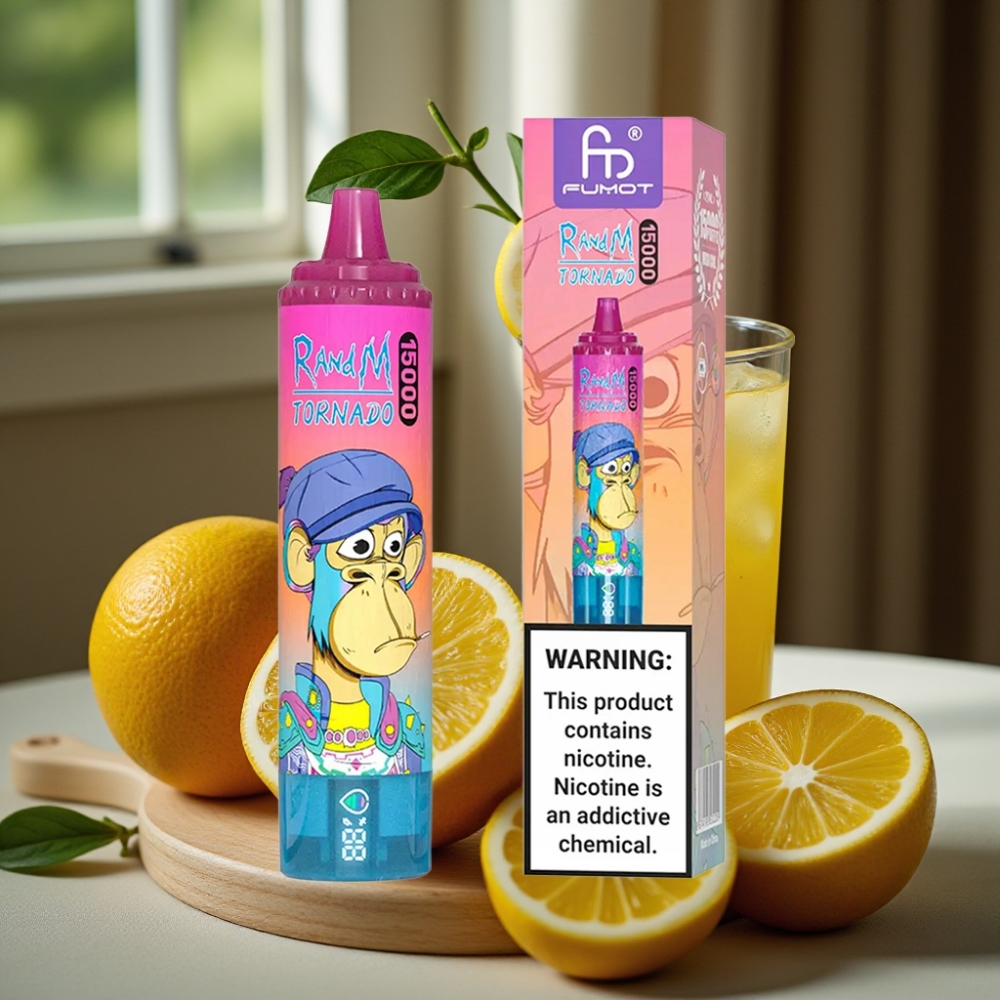 RandM Fumot Tornado 15000 Puffs 25ml 850mAh USB-C LCD Limonade Disposable Vape