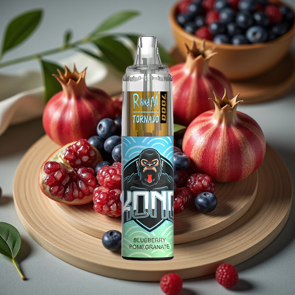 RandM Fumot Tornado 7000 Puffs 14ML 850MAH Mesh Coil Type-C RGB Licht Blauwe Bes Granaatappel Disposable Vape