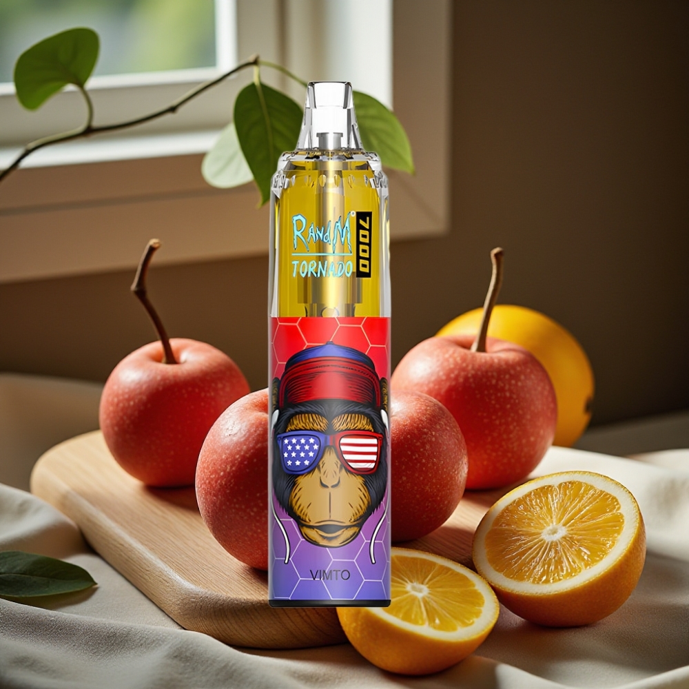 RandM Fumot Tornado 7000 Puffs 14ML 850MAH Mesh Coil Type-C RGB Luchtregeling Vimto Disposable Vape