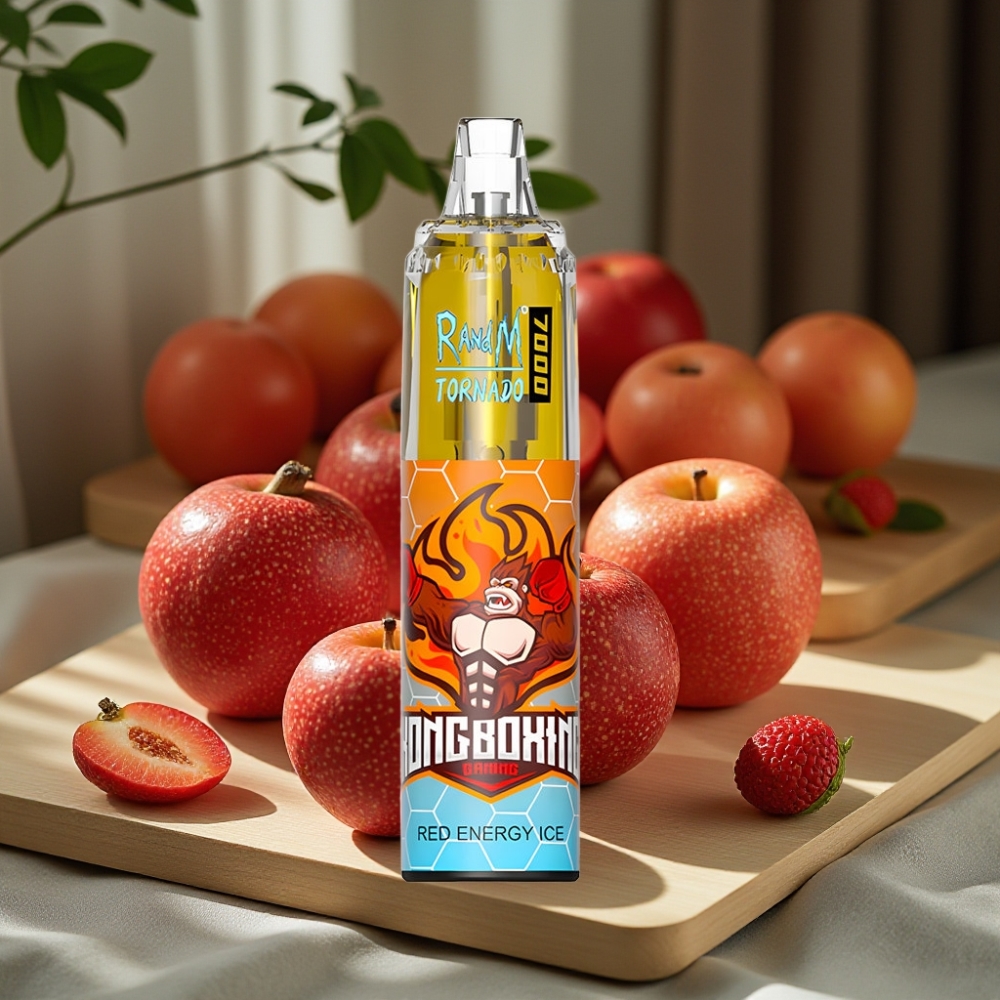 RandM Fumot Tornado 7000 Puffs Disposable Vape Rode Energie Ijs 14ML 850MAH Mesh Coil Type-C RGB Licht Luchtregeling