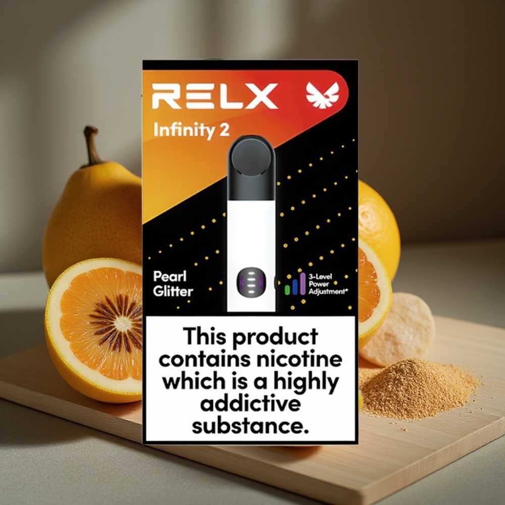 RELX Infinity 2 600-650 Puffs 1.9 ml Parelpoeder Metalen Afwerking USB-C