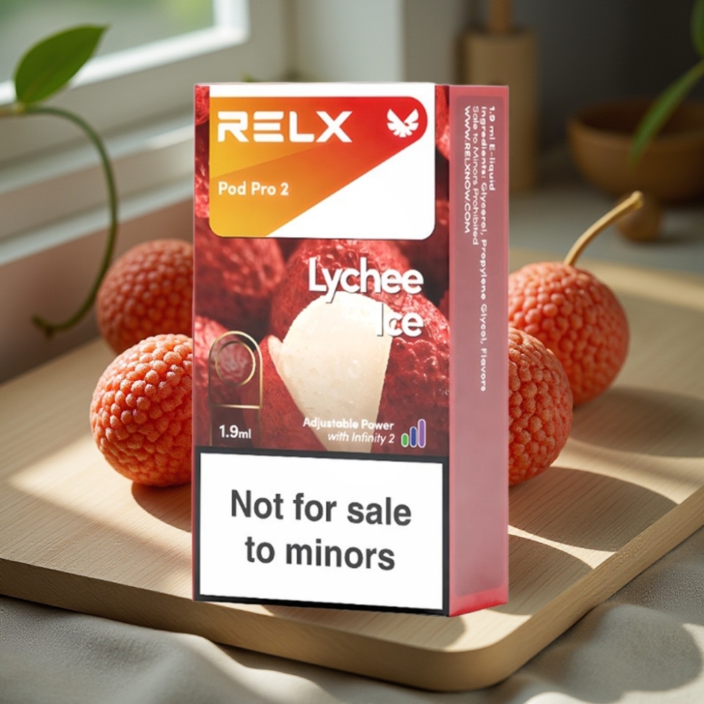 RELX Pod Pro 2 600 Puffs 1.9ml 0% Nicotine 3 Voltage Lychee IJs