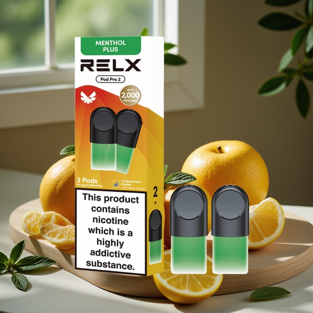 RELX Pod Pro 2 600 Puffs 1.9ml 1.8% Munt-Menthol Plus 3 Voltage Standen