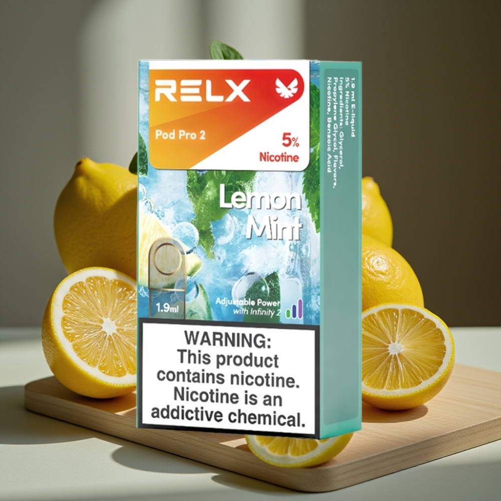 RELX Pod Pro 2 600 Puffs 1.9ml 5% Nicotine Citroen Munt 3 Voltage Modes