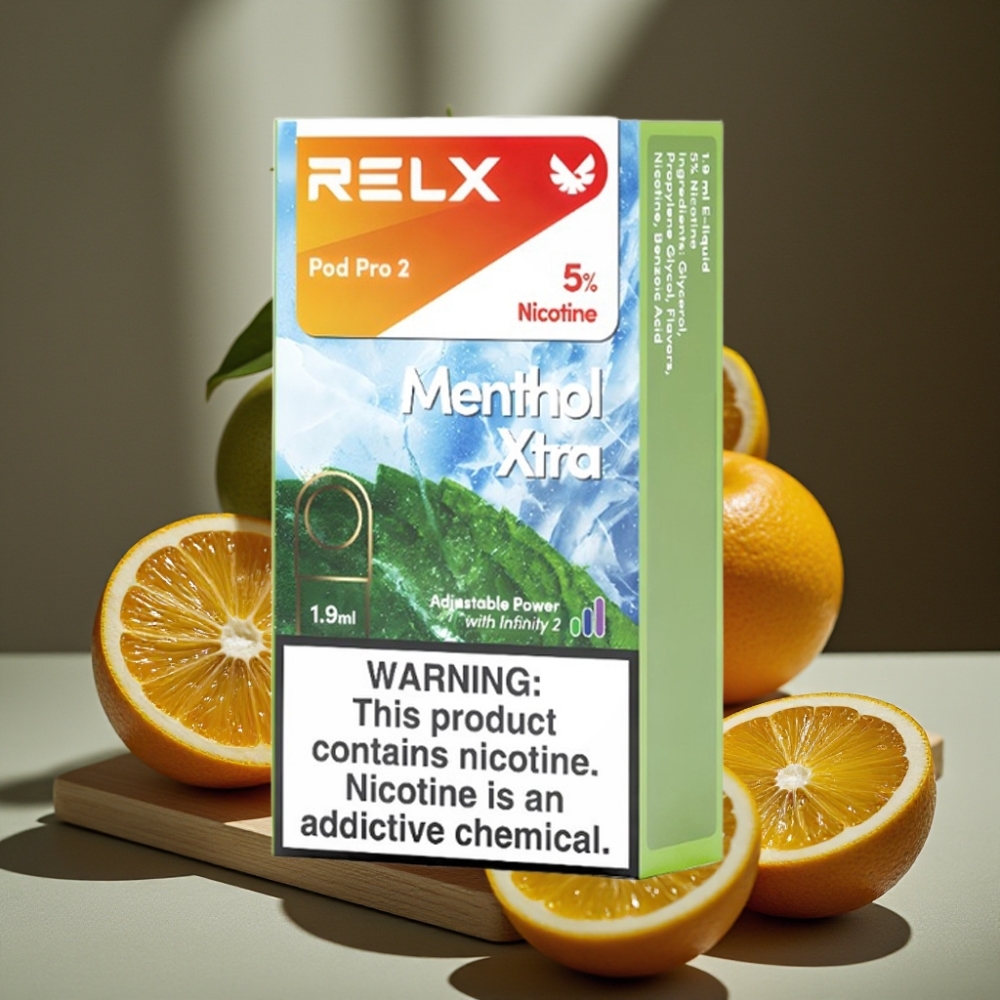 RELX Pod Pro 2 600 Puffs 1.9ml Nicotine 5% Menthol Xtra 3 Voltage Modes