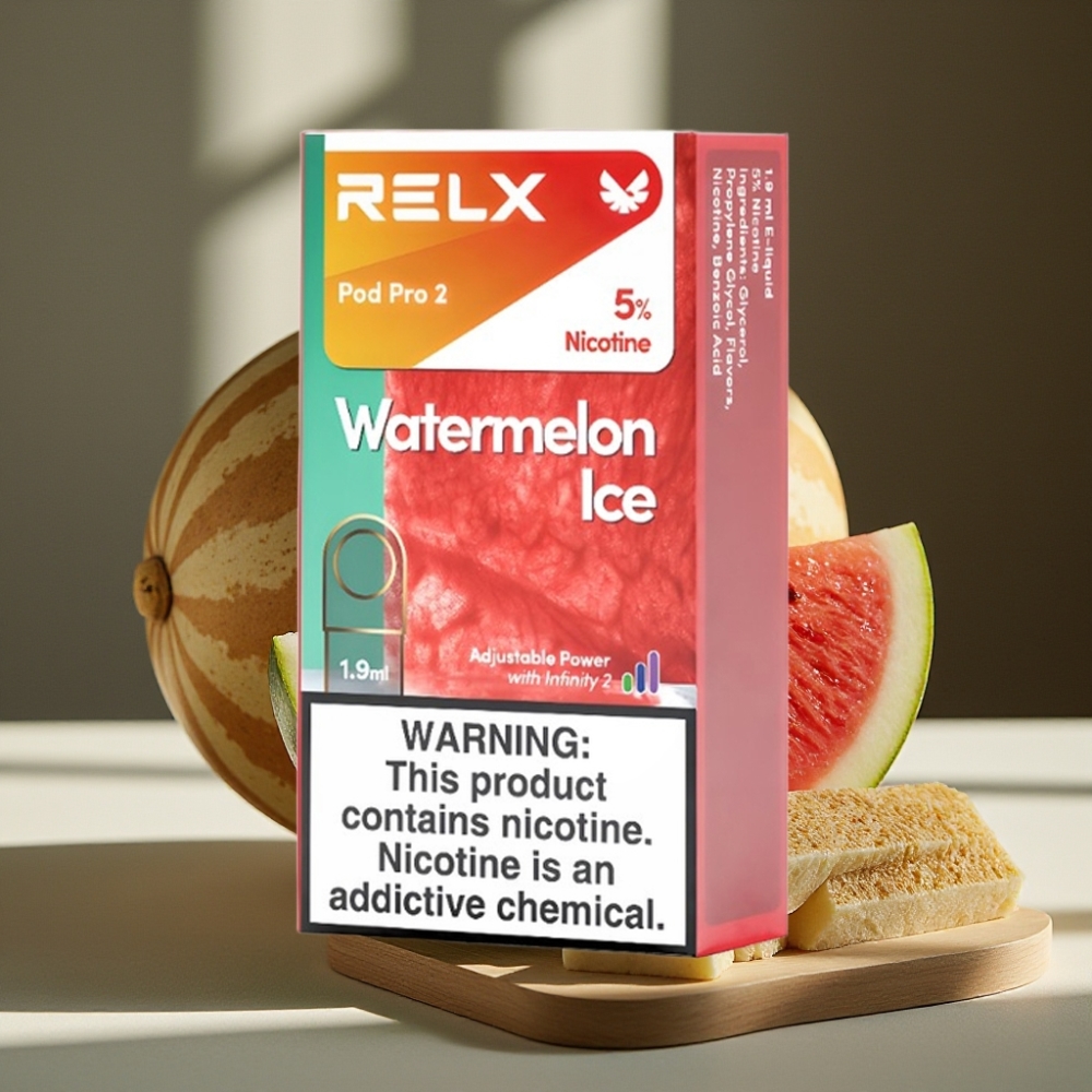 RELX Pod Pro 2 600 Puffs 5% Nicotine 1.9ml Watermeloen Ijs 3 Voltage Standen