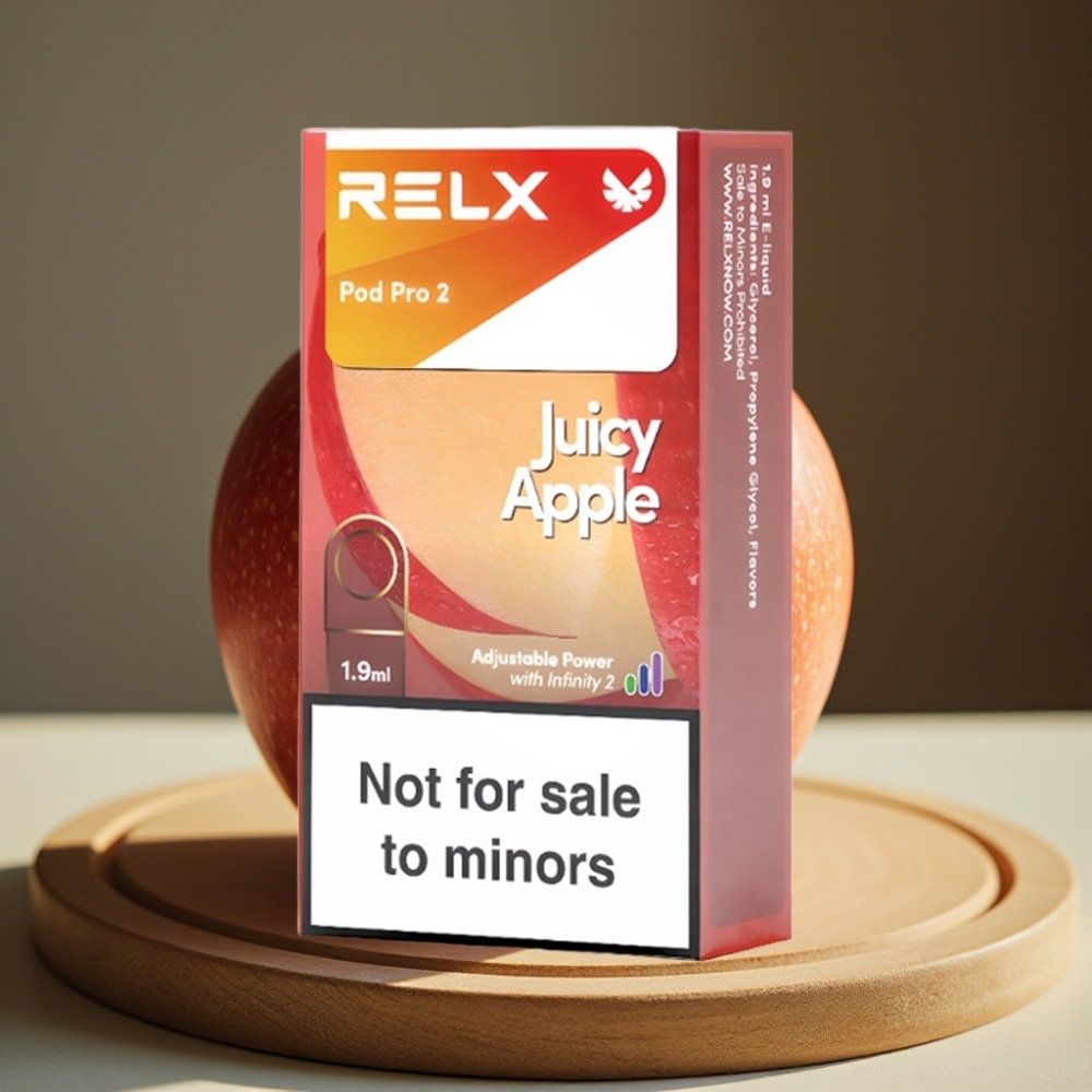 RELX Pod Pro 2 600 puffs 1.9ml 0% nicotine 3 voltage modes Sappige Appel