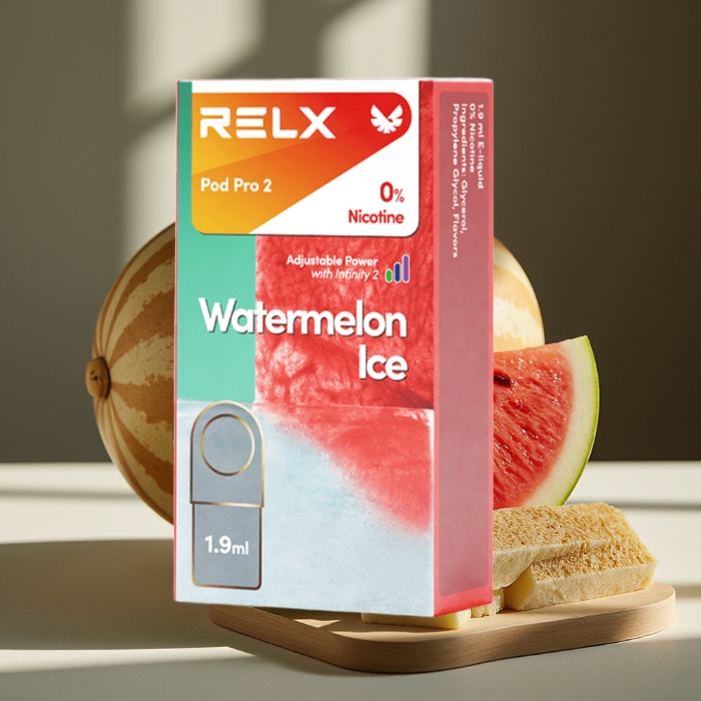 RELX Pod Pro 2 600 puffs 1.9ml 0% nicotine Watermeloen IJs 3 voltage modi