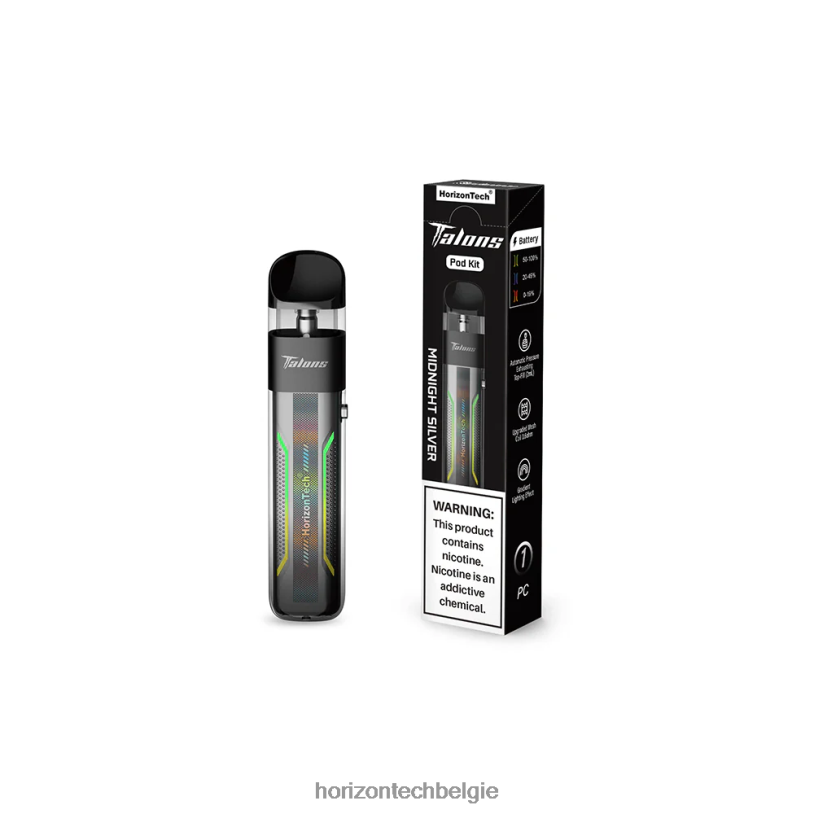 Horizontech Disposable Vape - HorizonTech Talons pod-systeem 2684P196 middernacht zilver