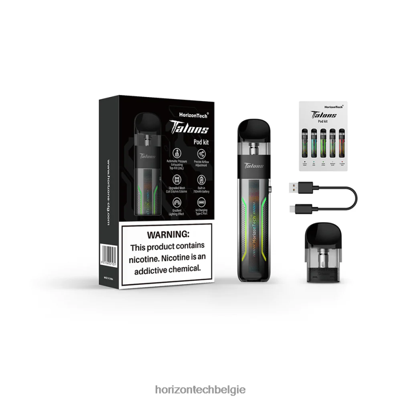 Horizon Tech Vape Tank - HorizonTech Talons beginnerskit 2684P200 middernacht zilver